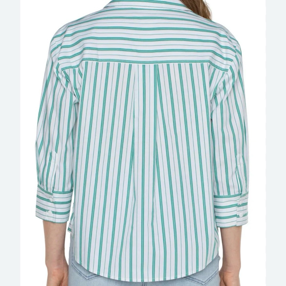 Liverpool Classic Striped White and Green Shirt. Size S - Picture 5 of 10